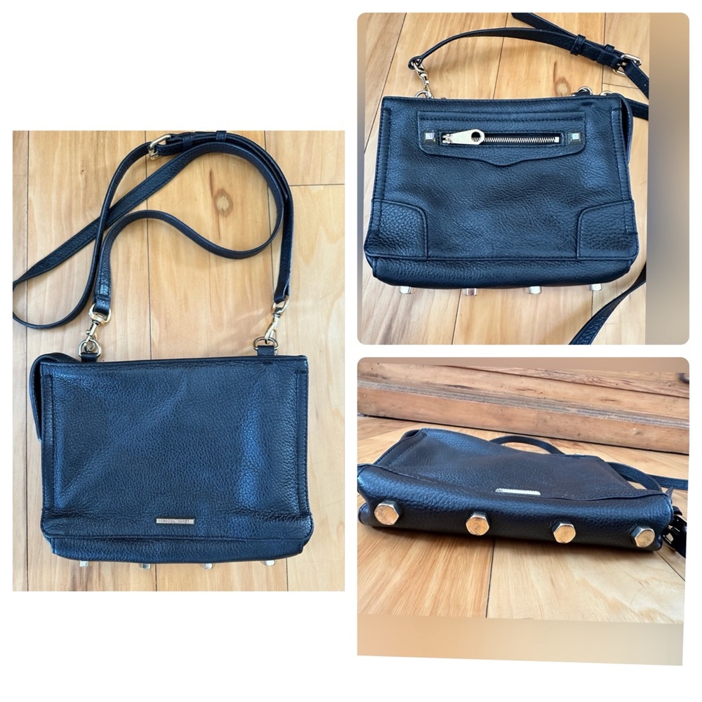 Rebecca Minkoff Black Pebble Leather Crossbody Bag